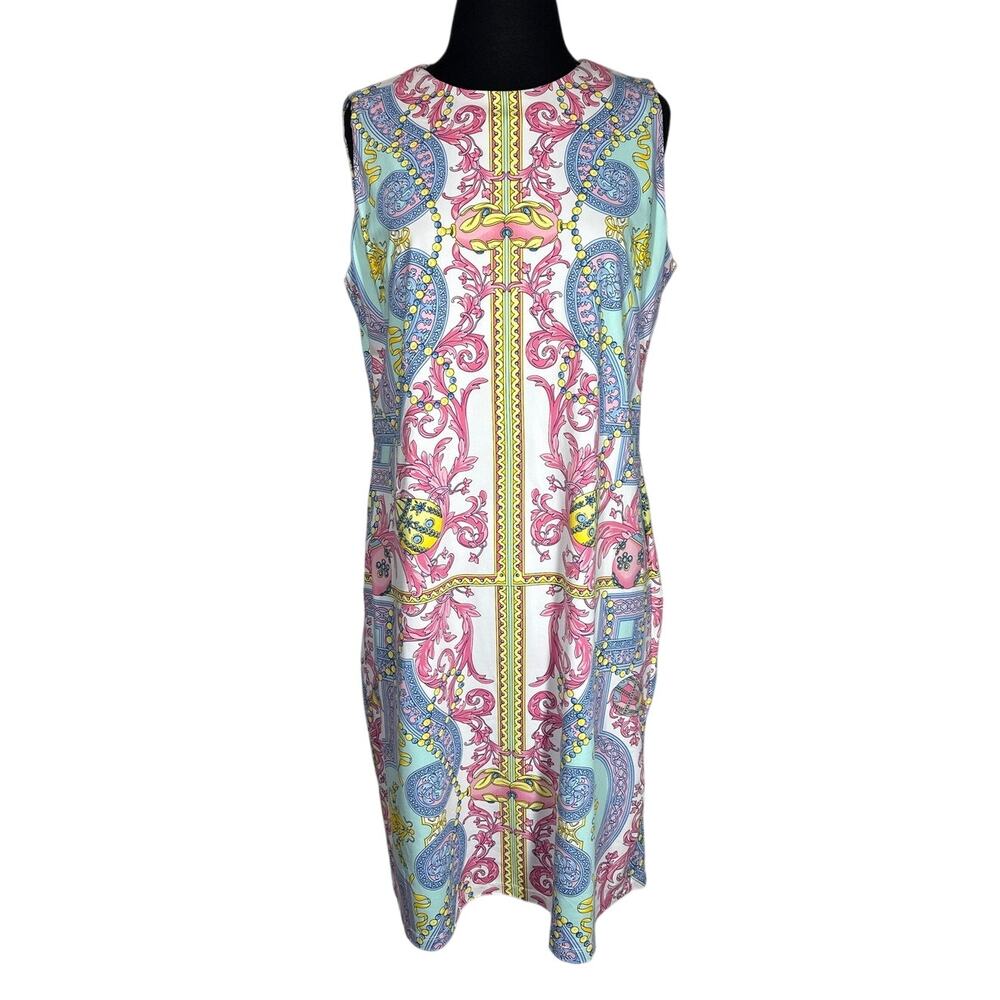 J. McLaughlin Ayla Catalina Cloth Shift Dress XL Baroque Paisley Sleeveless Midi